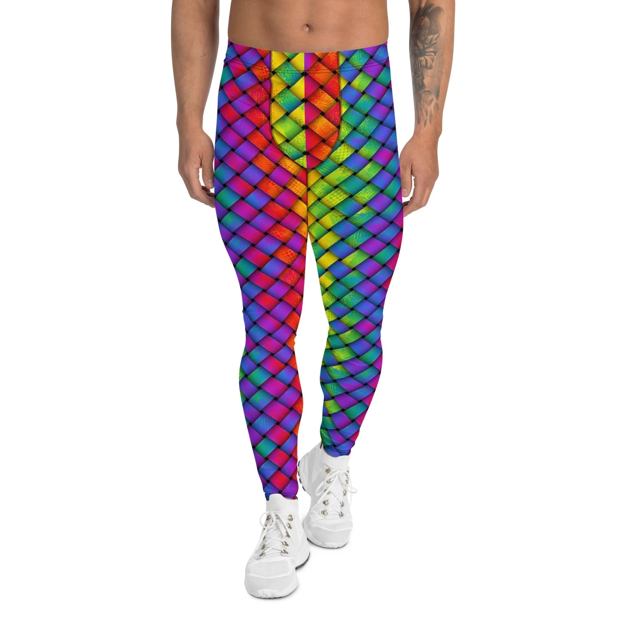 3D Rainbow Pattern Men's Leggings