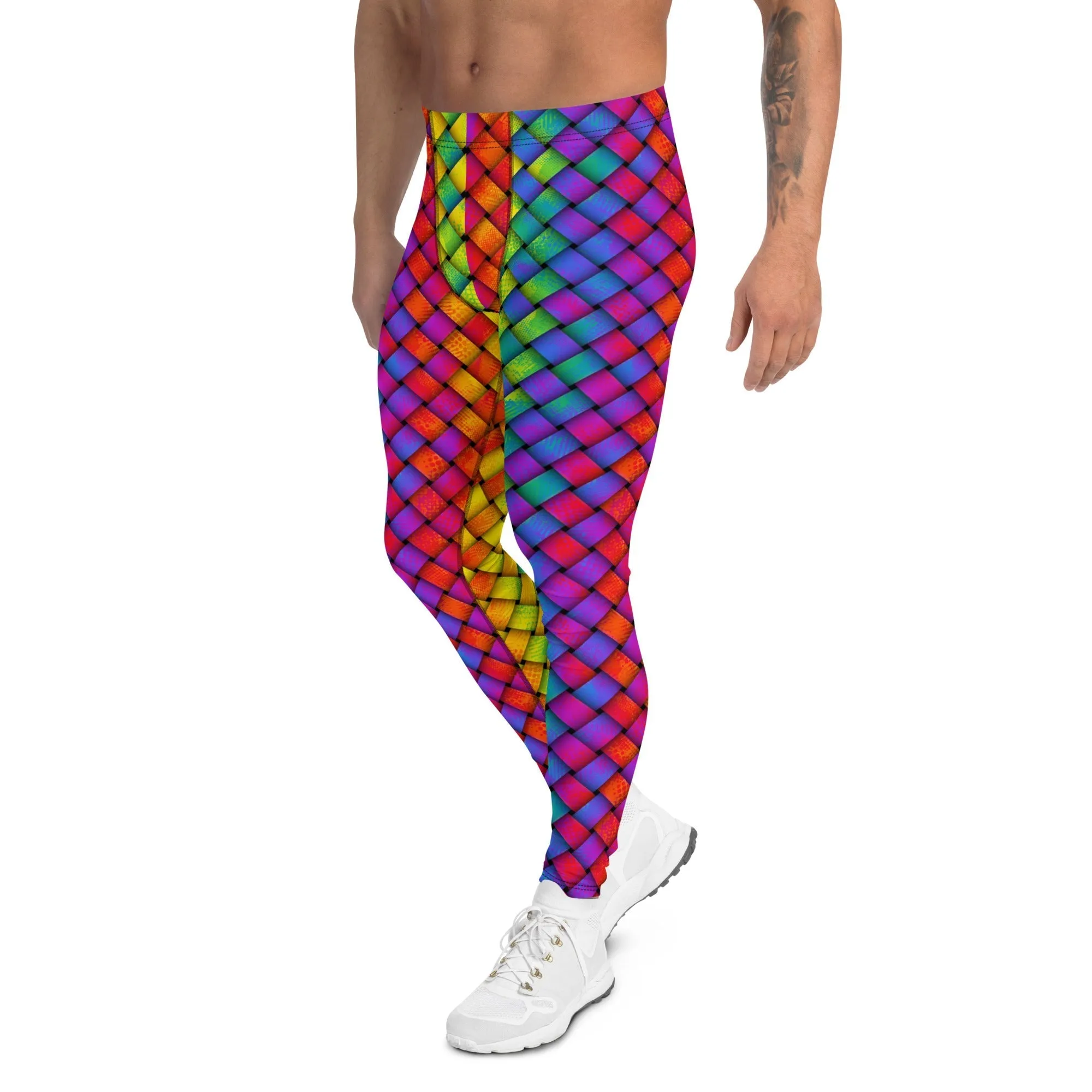 3D Rainbow Pattern Men's Leggings