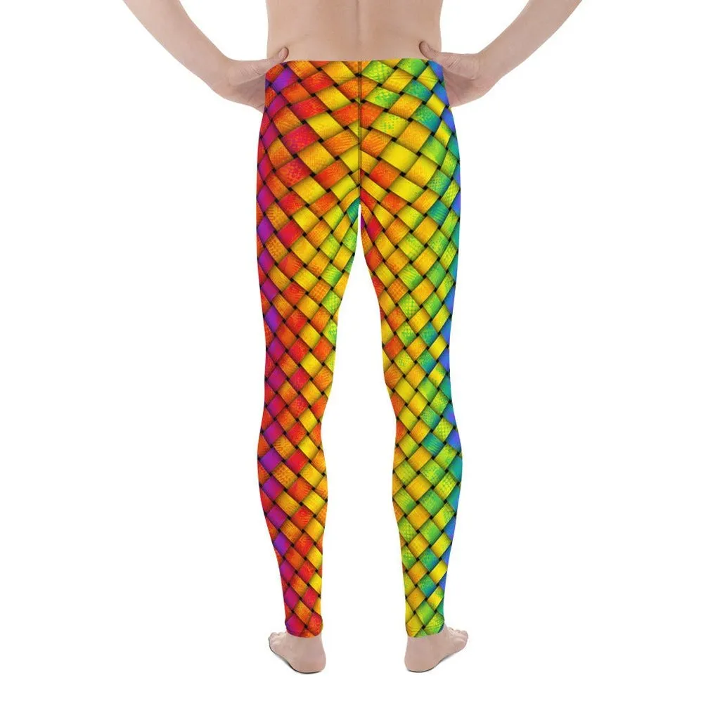 3D Rainbow Pattern Men's Leggings