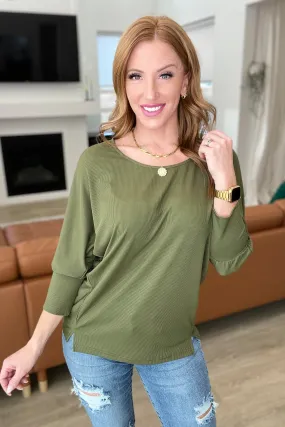 A Day Together Long Sleeve Top in Olive