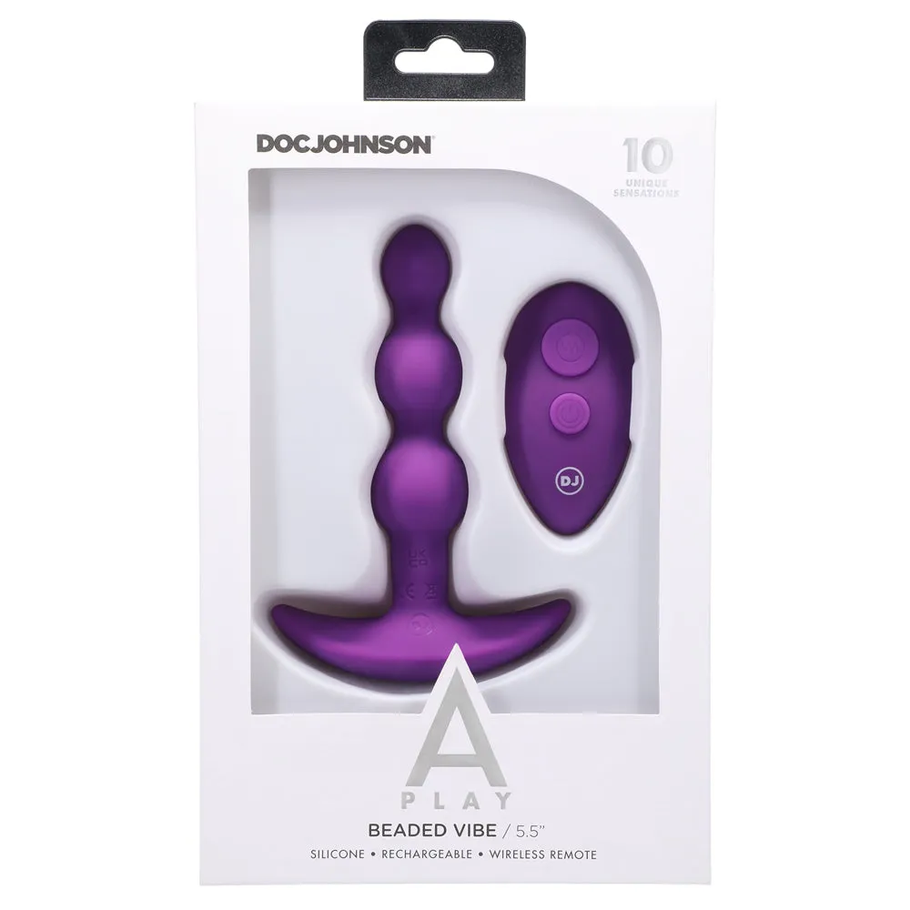 A Play Beaded Vibrating Anal Plug With Remote