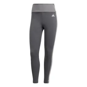 adidas High Rise 3 Stripe 7/8 Tights - Womens - Dark Grey Heather/White