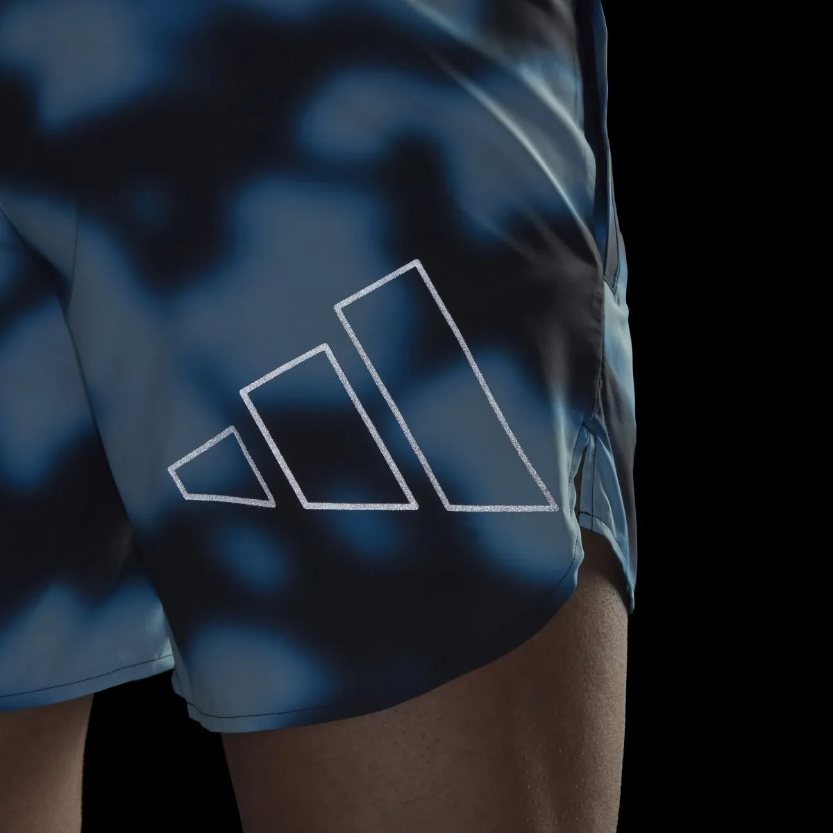 adidas Mens Run Icons Logo Graphic AOP Shorts