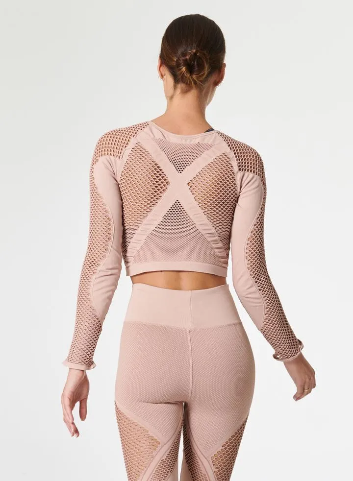 All Net Long Sleeve -Desert Rose