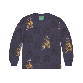 ALLOVER TIGER WAFFLE LONGSLEEVE [NAVY]