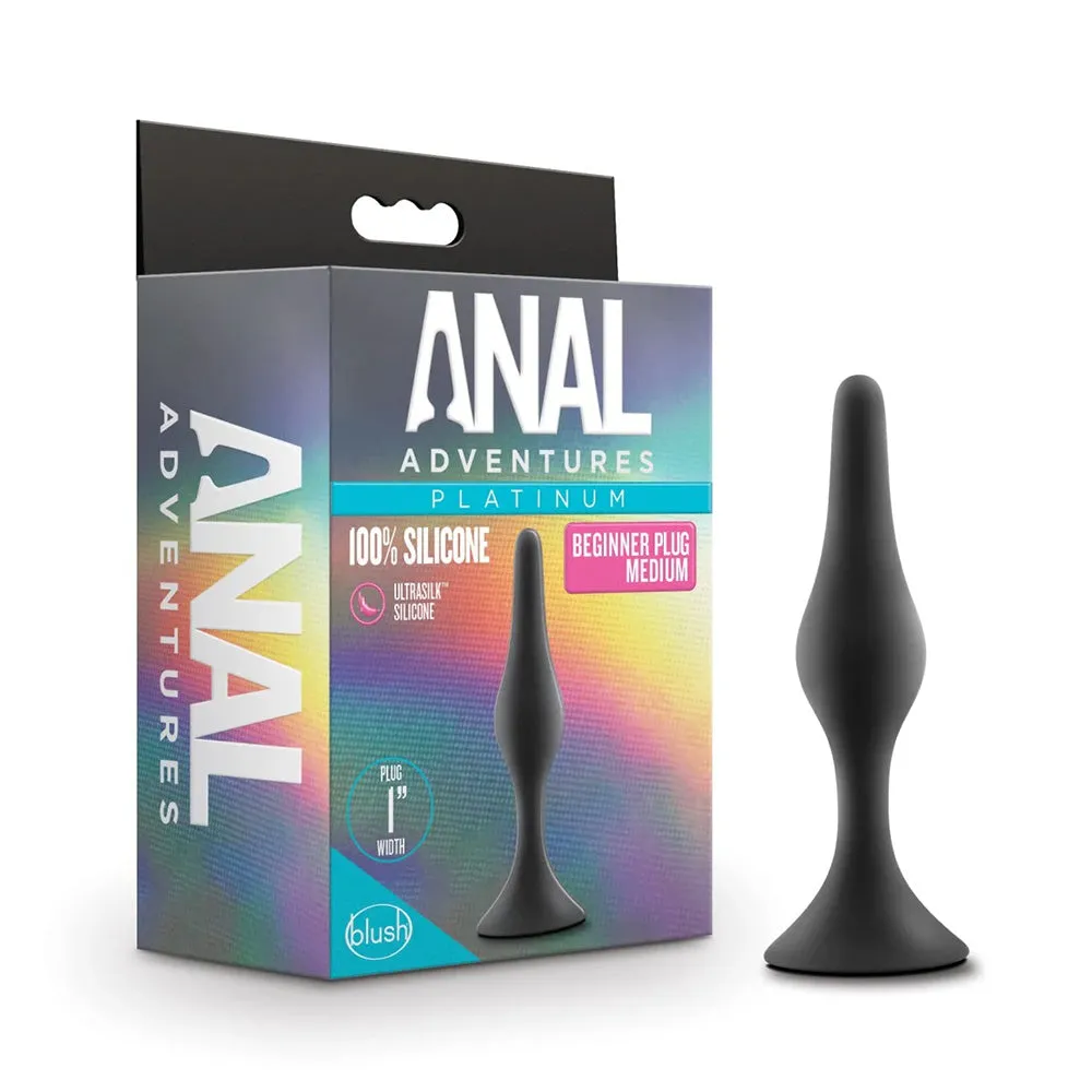 Anal Adventures Platinum Silicone Beginner's Plug - Medium