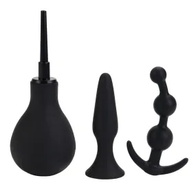 Anal Explorer Kit With Silicone Douche, Butt Plug & Beads