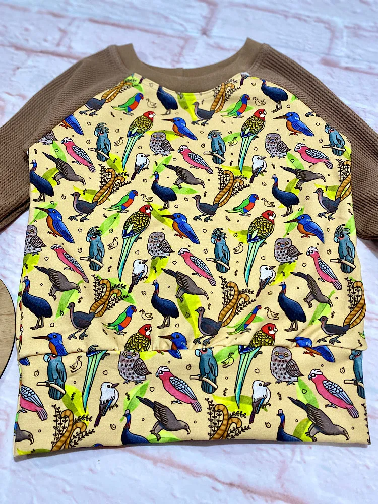 Aussie Animal Jumper - Size Small (12m-3y) - All the Birds