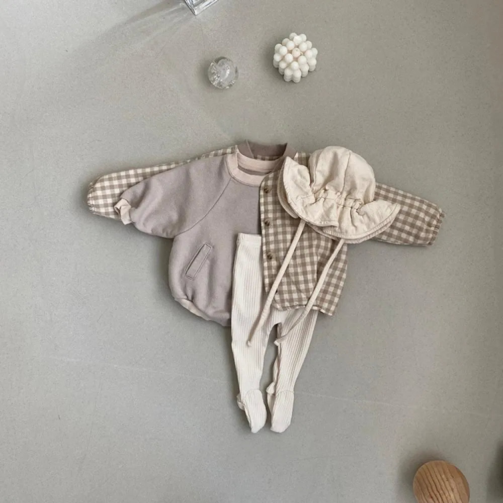 Autumn Newborn Slip Pocket Sweatshirt Romper Wholesale Baby Clothes