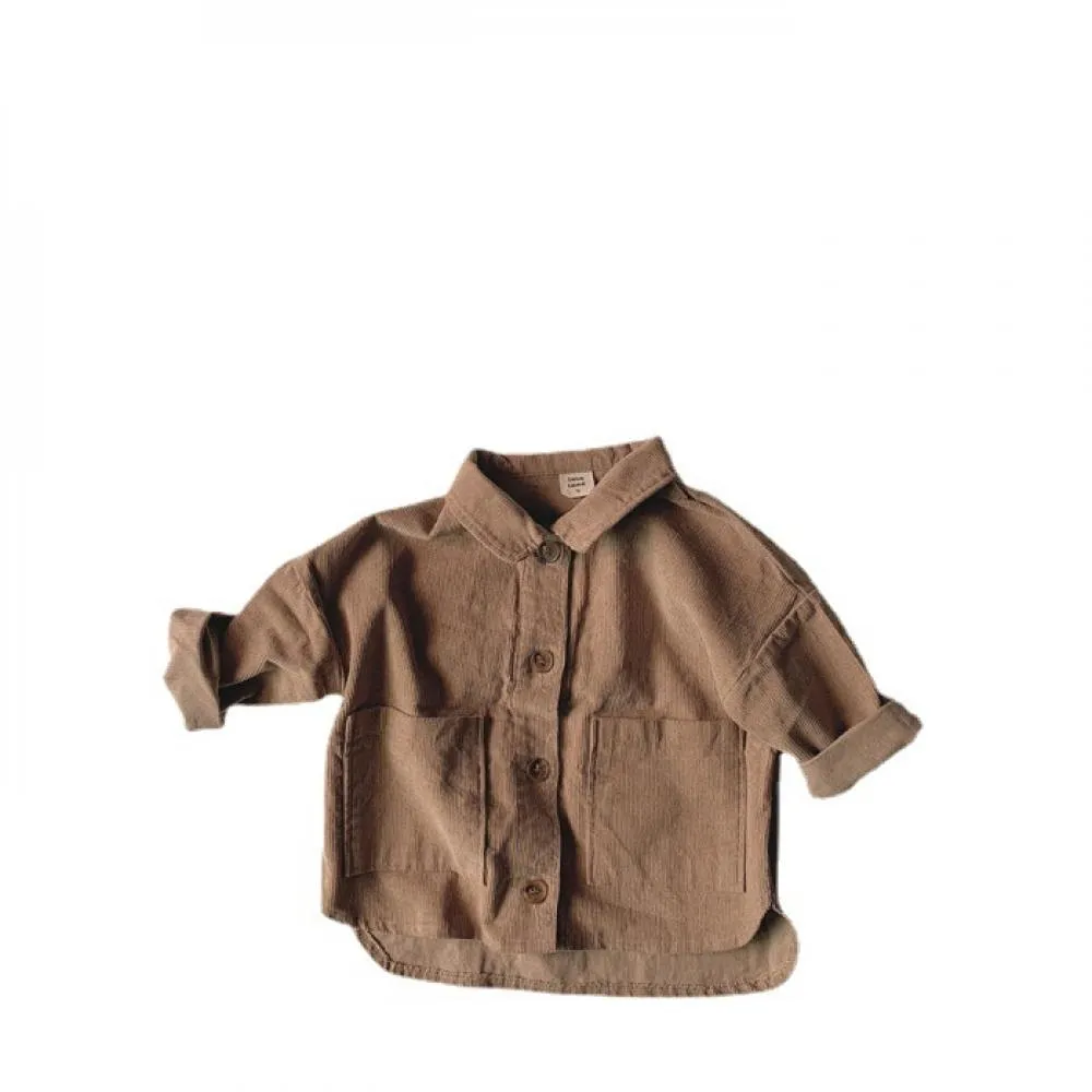 Autumn Spring Corduroy Jacket Boys and Girls Long Sleeve Tops Wholesale Baby Clothes