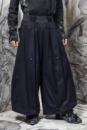 AW24 LYNDON BUTTON FLARE PANTS - DEEP INK