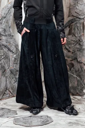 AW24 LYNDON BUTTON FLARE PANTS - OBSIDIAN CHENILLE