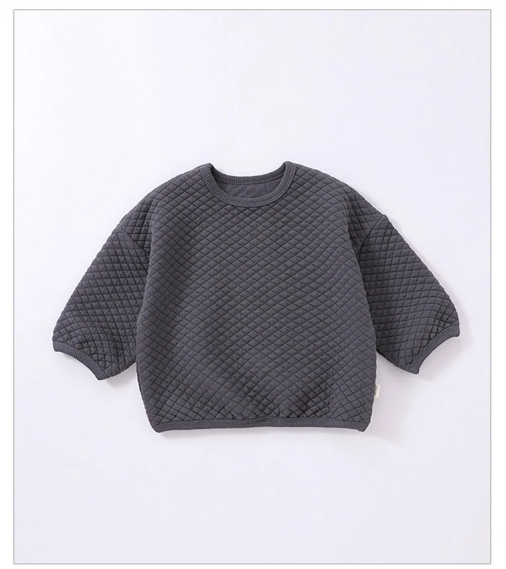 Baby Autumn Thick Sweater Solid Color Cotton Suit Baby Clothes Wholesale