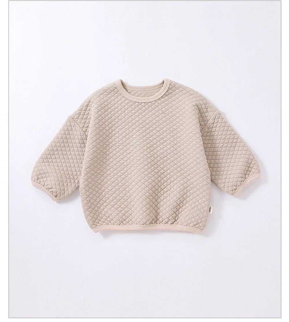 Baby Autumn Thick Sweater Solid Color Cotton Suit Baby Clothes Wholesale