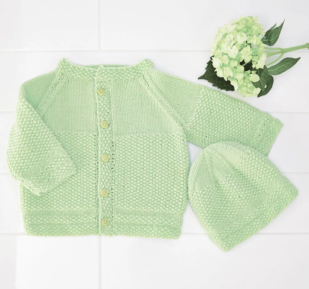 Baby Raglan Cardi & Hat