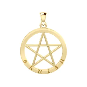 Banish Pentagram Solid Gold Pendant GPD4505