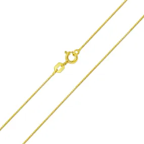 Basic 3MM Thin 019 Gauge Box Chain .925Sterling Silver Made In Italy