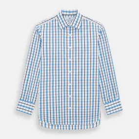 Blue and Navy Combination Check Mayfair Shirt