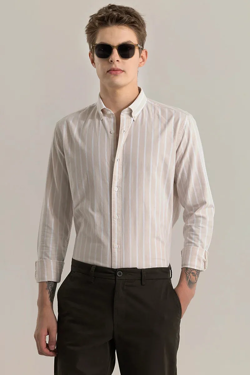 Bodil Beige Striped Shirt