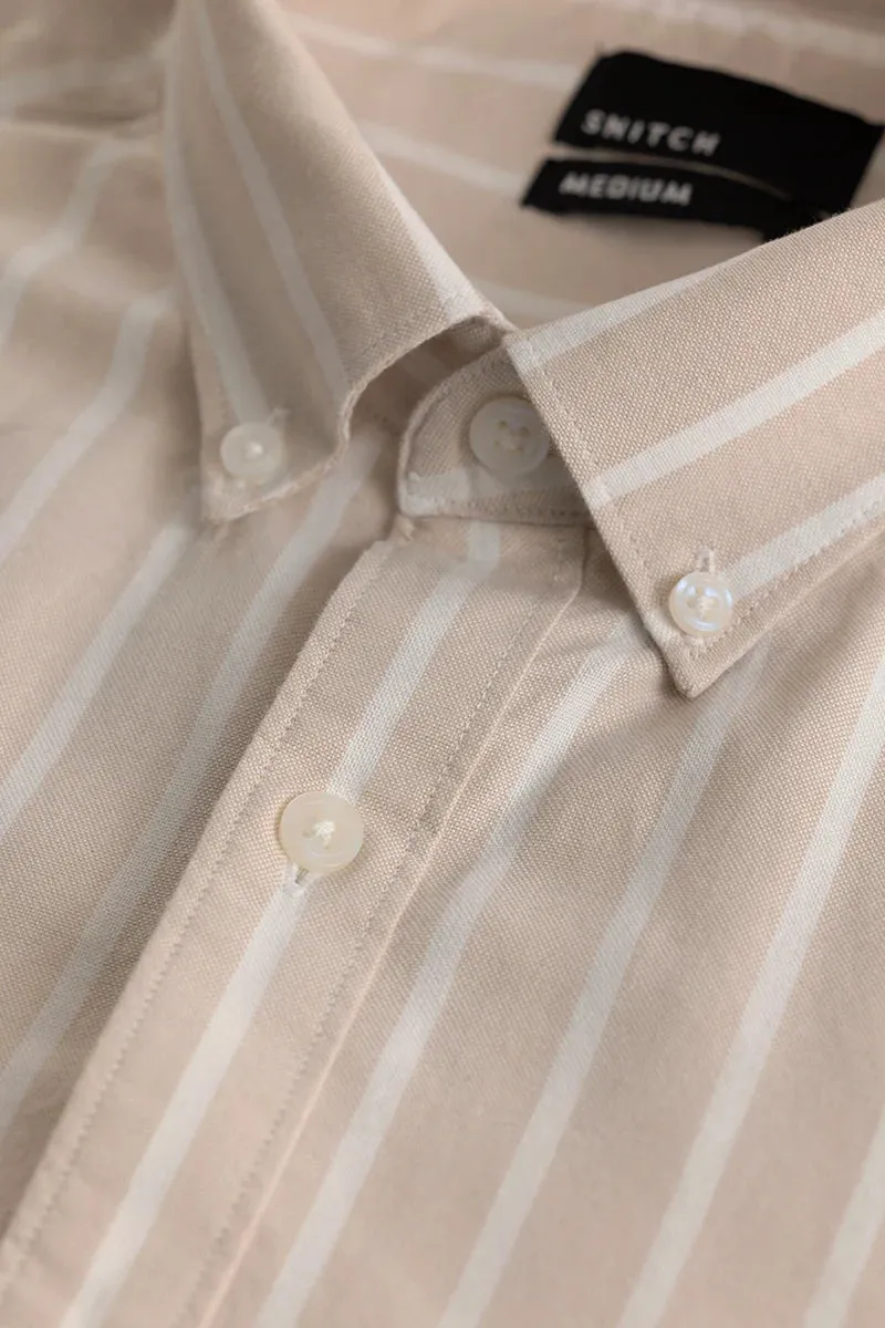 Bodil Beige Striped Shirt