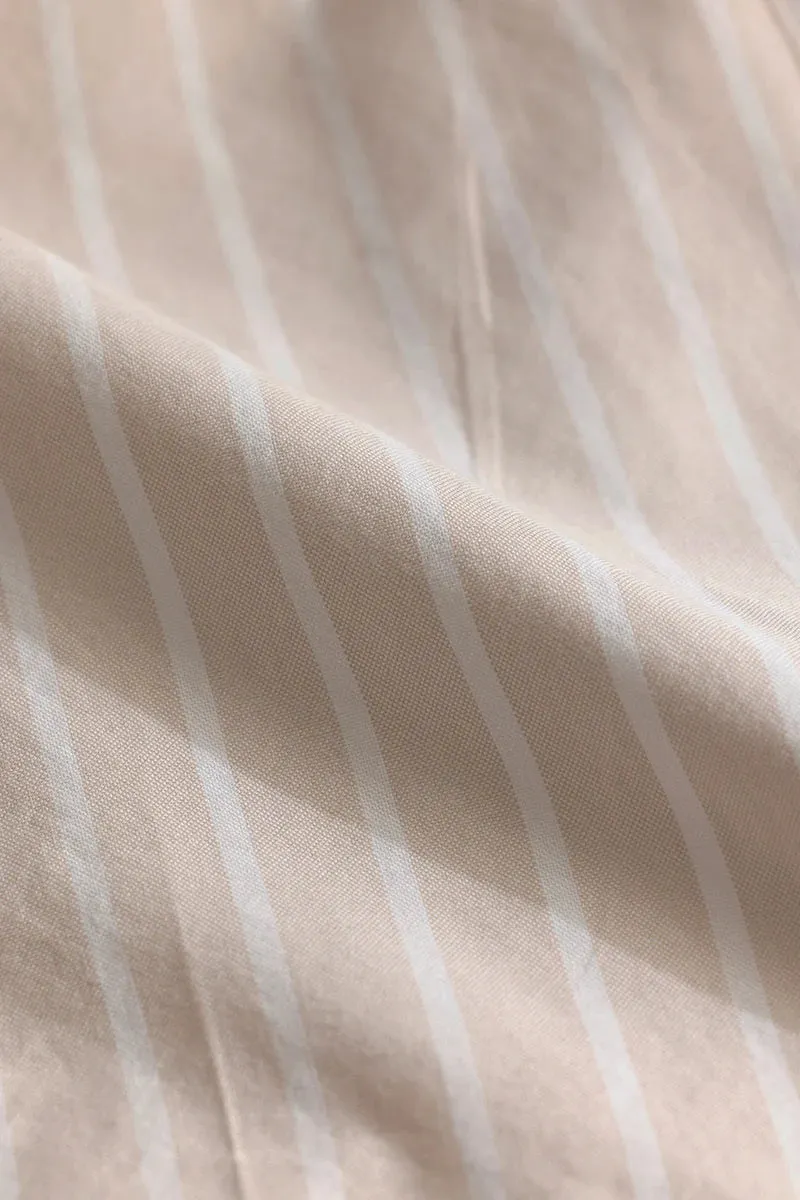 Bodil Beige Striped Shirt