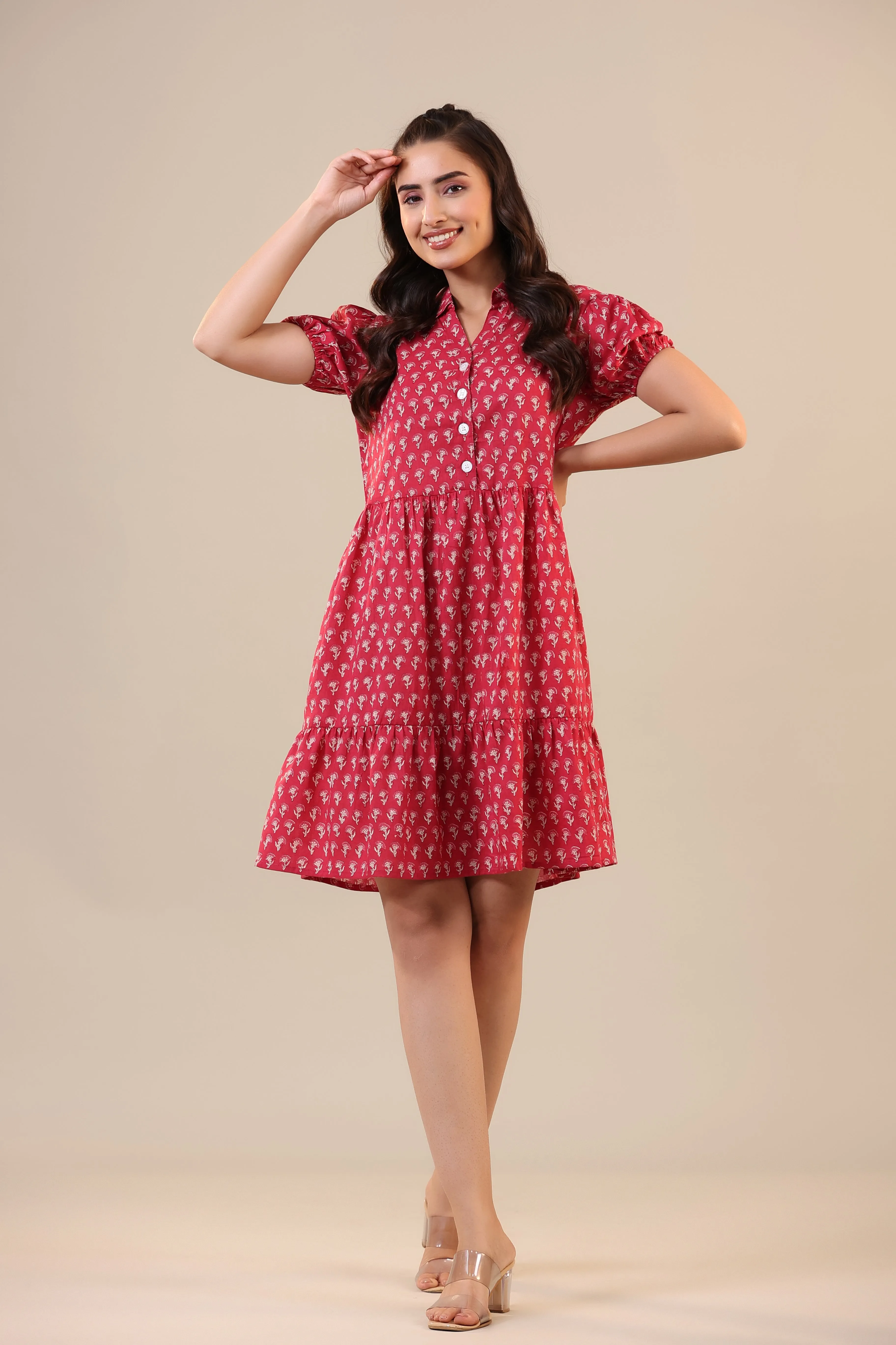 Booti on Pink Collared T-shirt dress