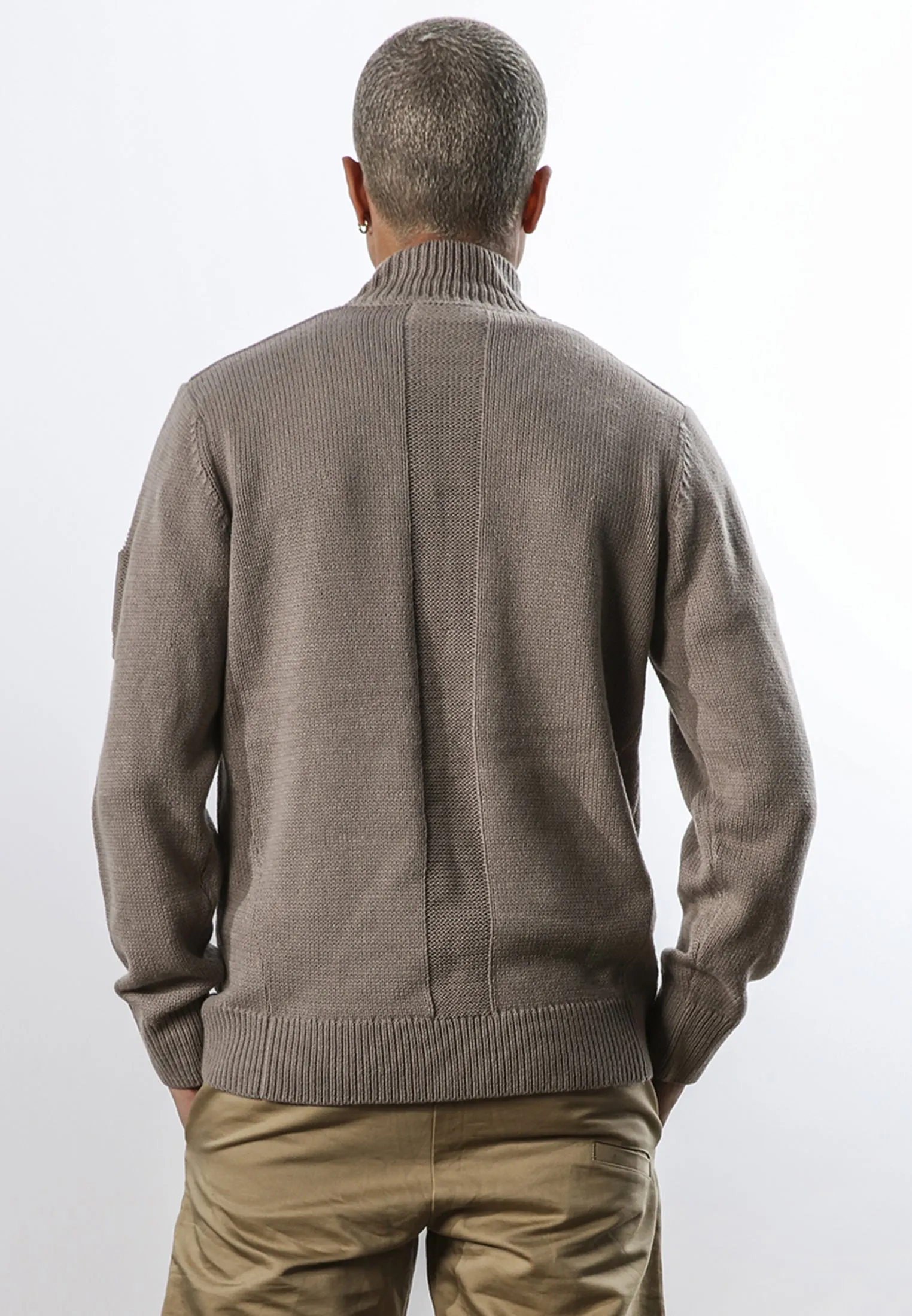 BOX HALF ZIP KNIT TWIG