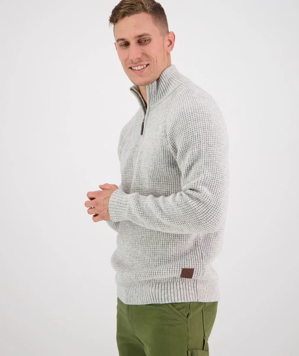 Chalky Island Waffle Jumper - Silver