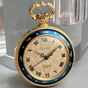 Chandler Pocket Watch Antique Gold 31mm Vintage Floral