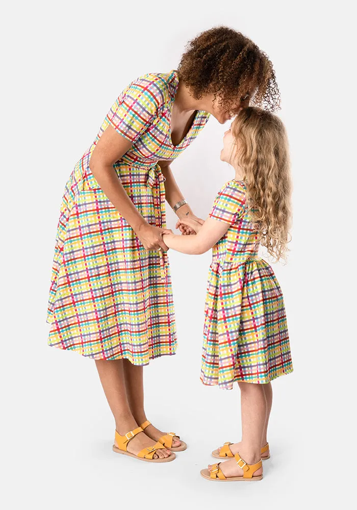 Children's Summer Check Print Dress (Audrey)