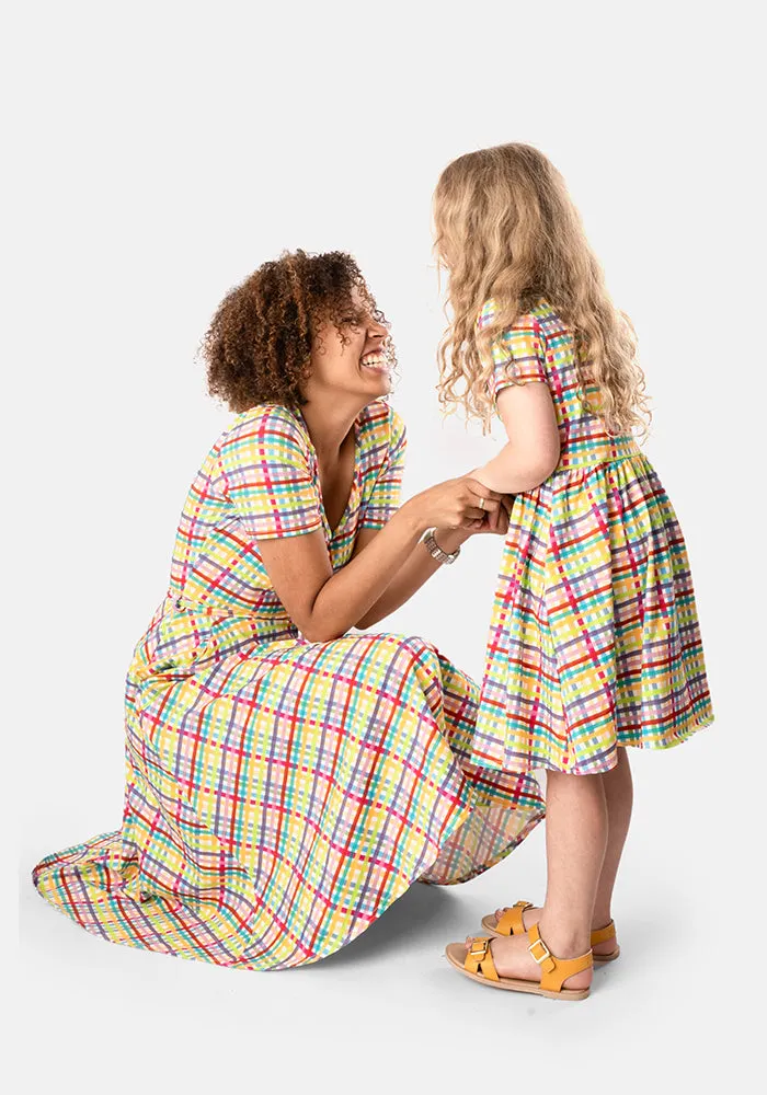 Children's Summer Check Print Dress (Audrey)