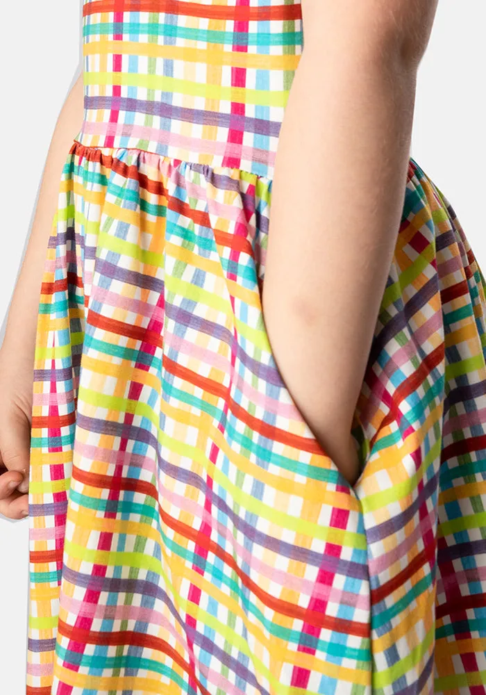 Children's Summer Check Print Dress (Audrey)