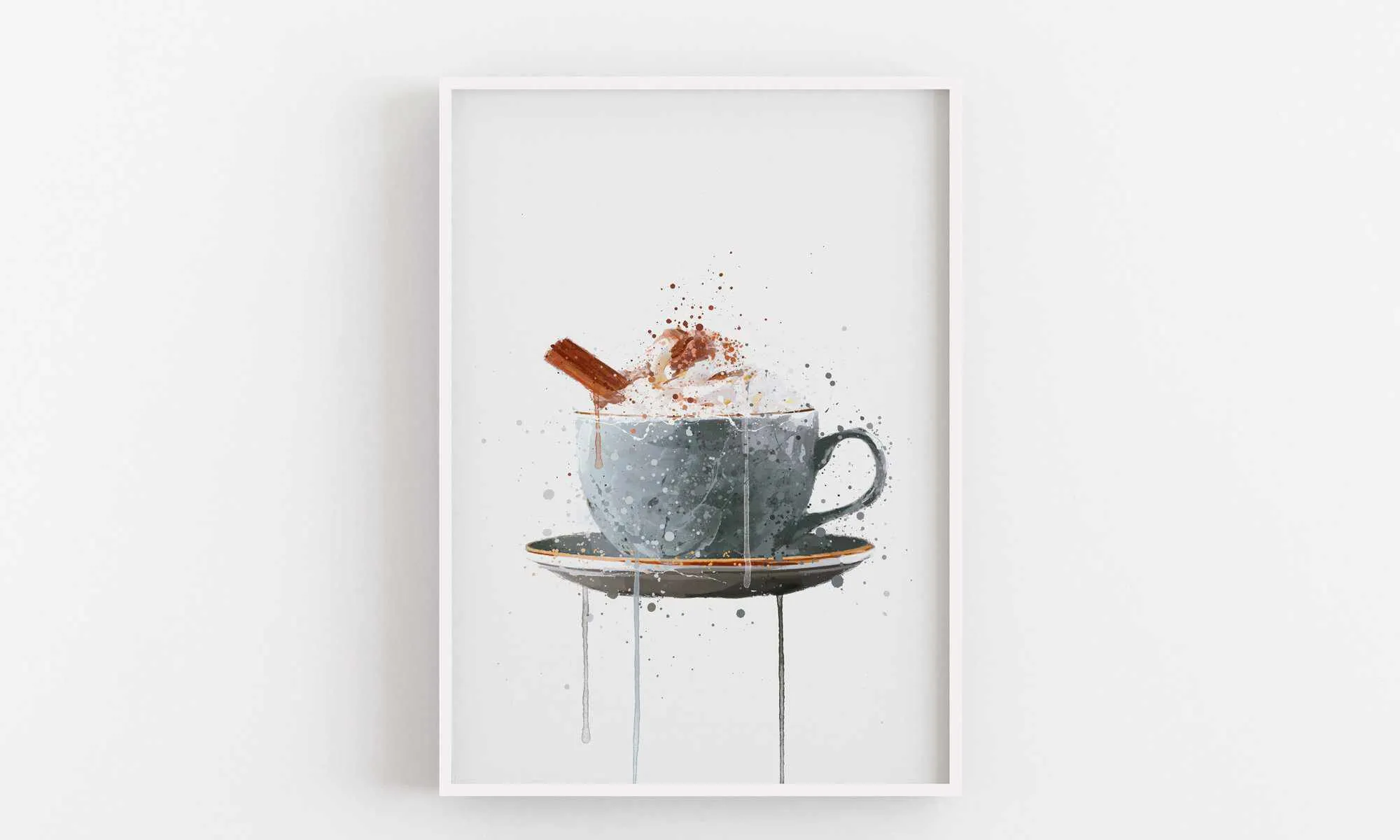 Christmas Hot Chocolate Wall Art Print , Contemporary and Stylish Christmas Decoration Alternative Xmas Decor