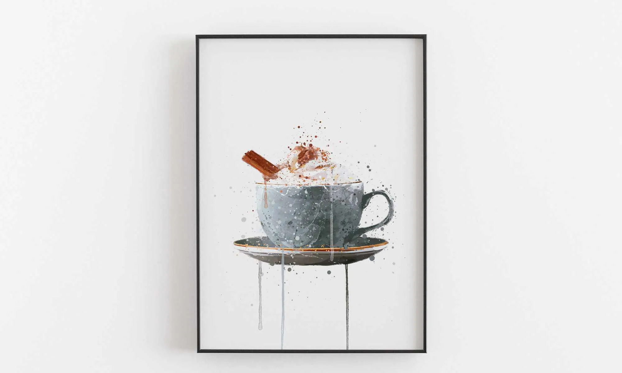 Christmas Hot Chocolate Wall Art Print , Contemporary and Stylish Christmas Decoration Alternative Xmas Decor