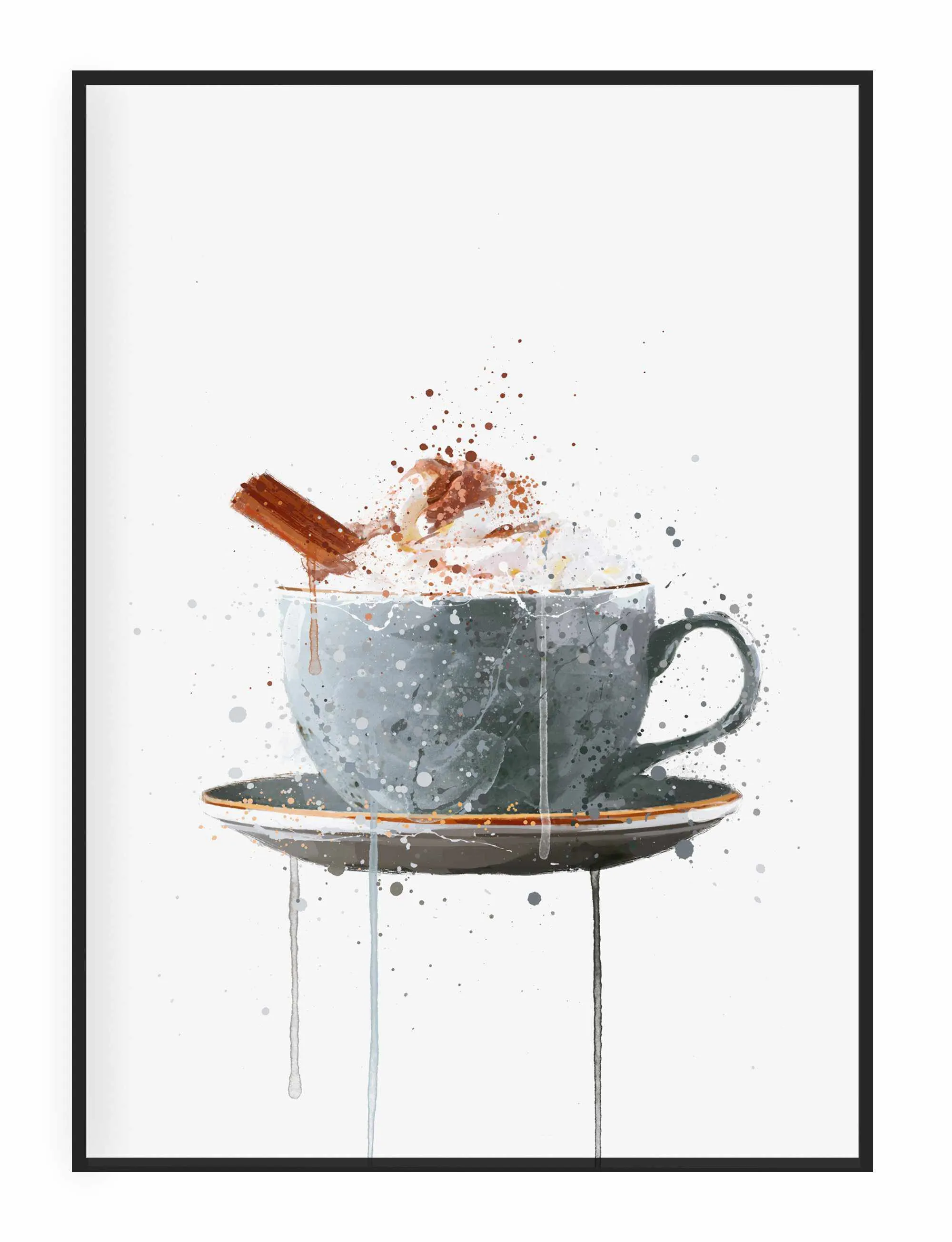 Christmas Hot Chocolate Wall Art Print , Contemporary and Stylish Christmas Decoration Alternative Xmas Decor