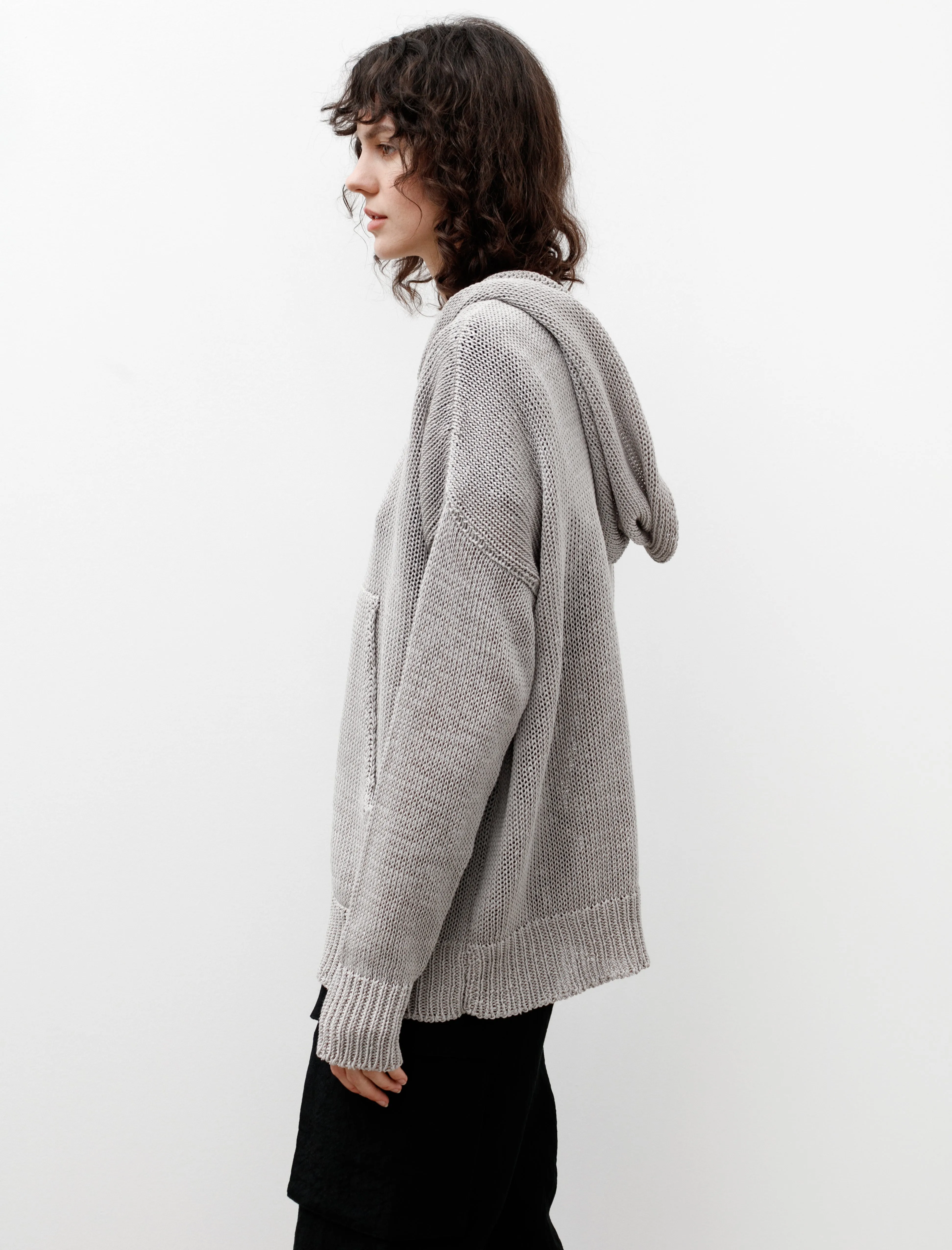 Cool Tricot Hooded Sweater Pearl Grey