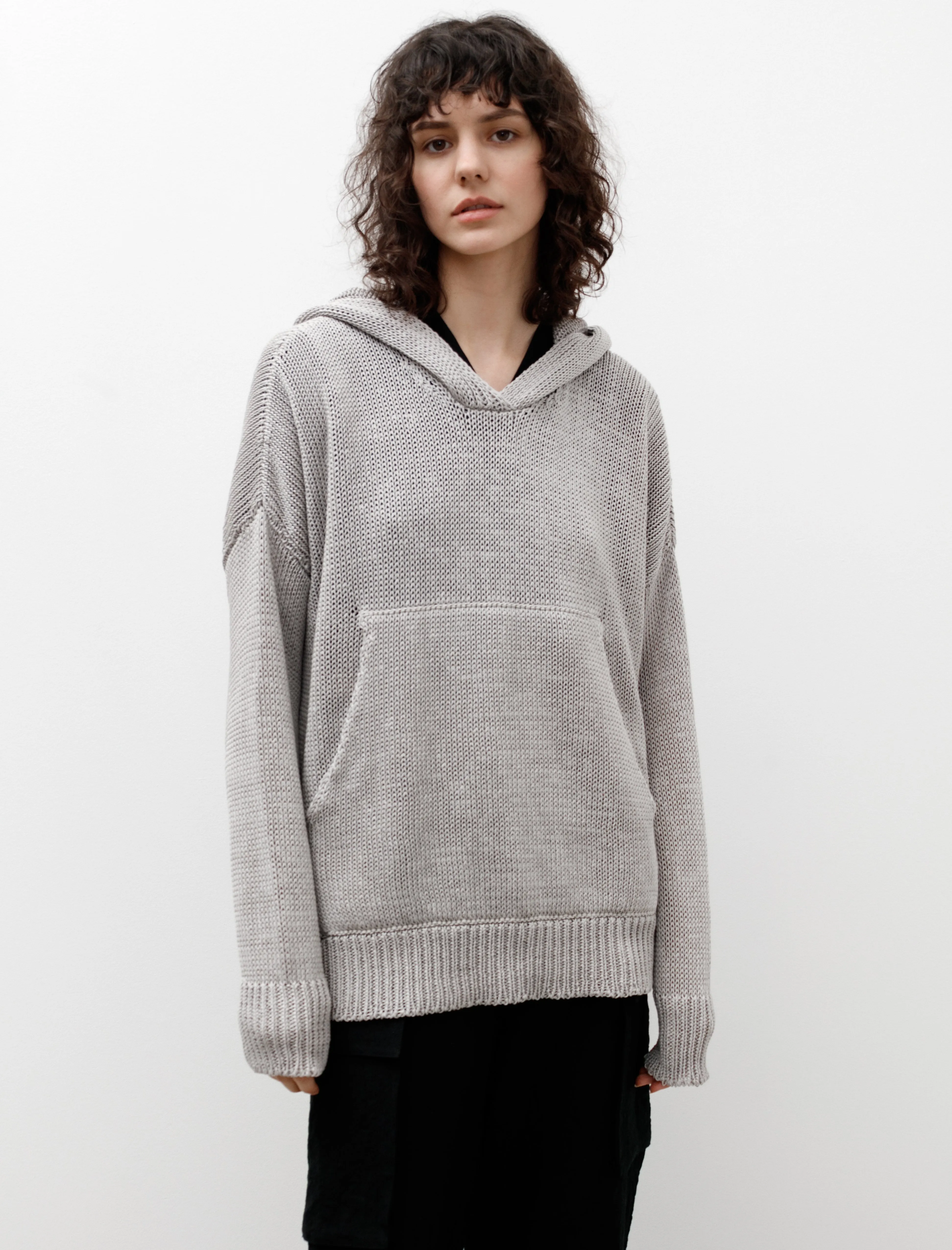 Cool Tricot Hooded Sweater Pearl Grey