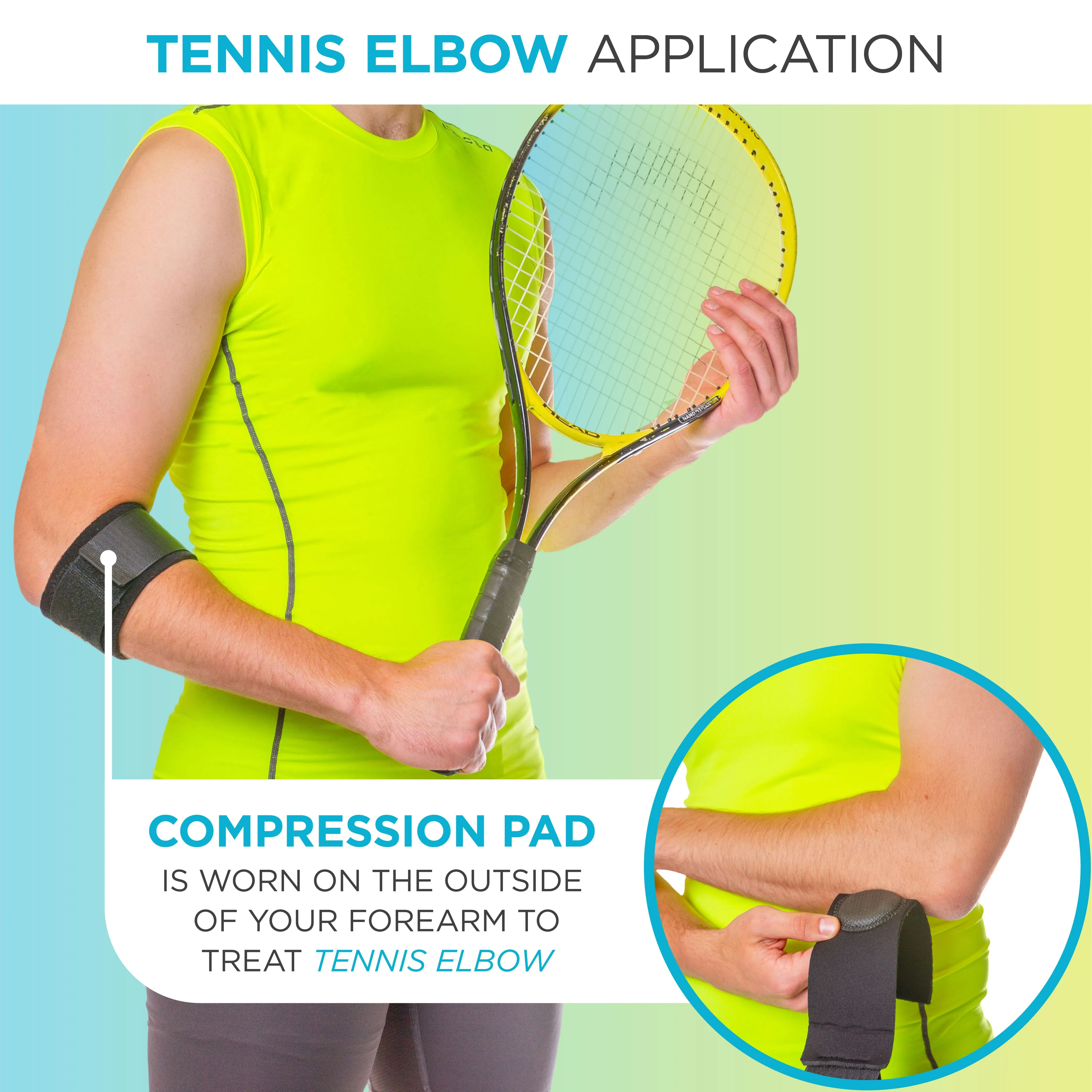 Counterforce Brace | Tendonitis Strap Support Band for Tennis & Golfers Elbow Pain