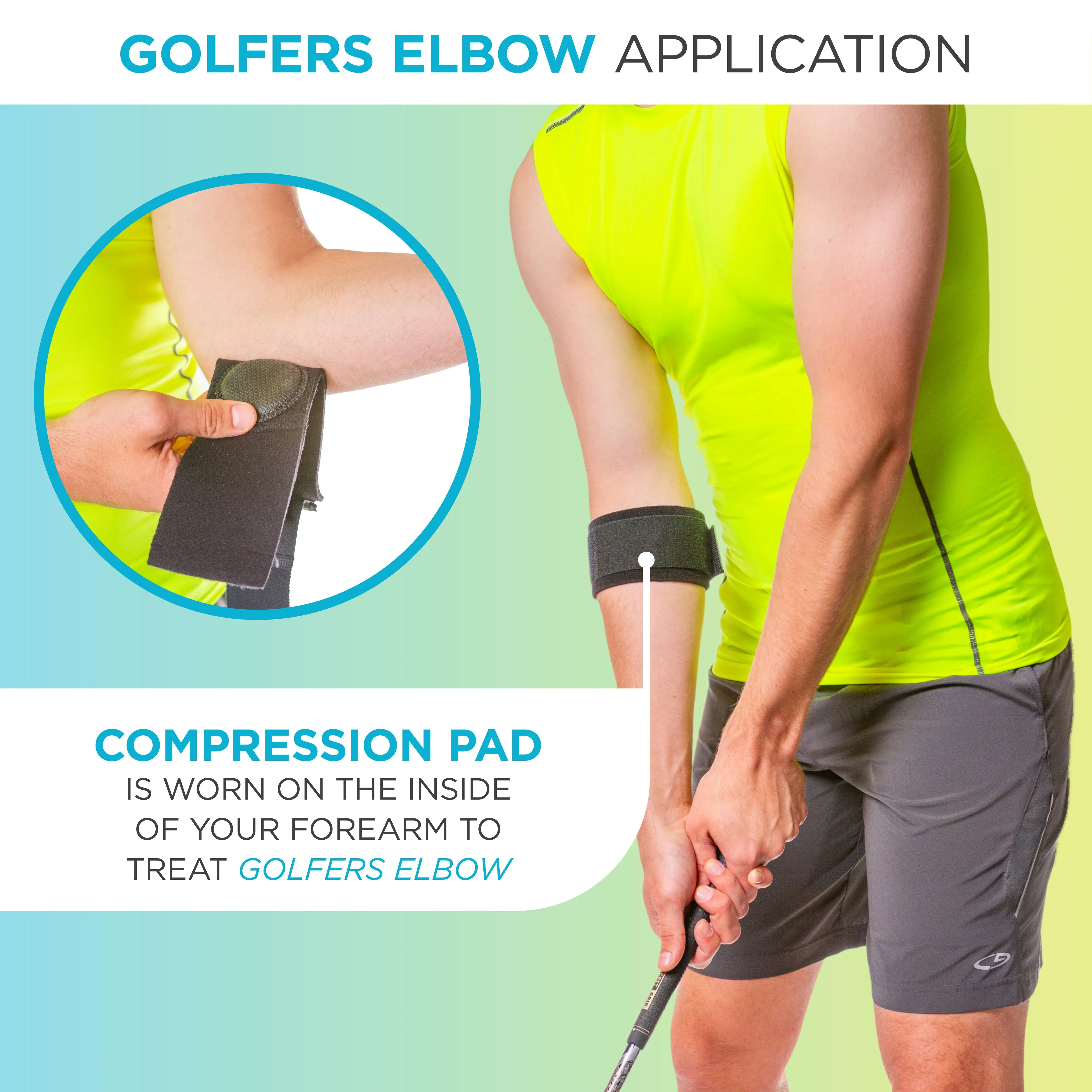 Counterforce Brace | Tendonitis Strap Support Band for Tennis & Golfers Elbow Pain