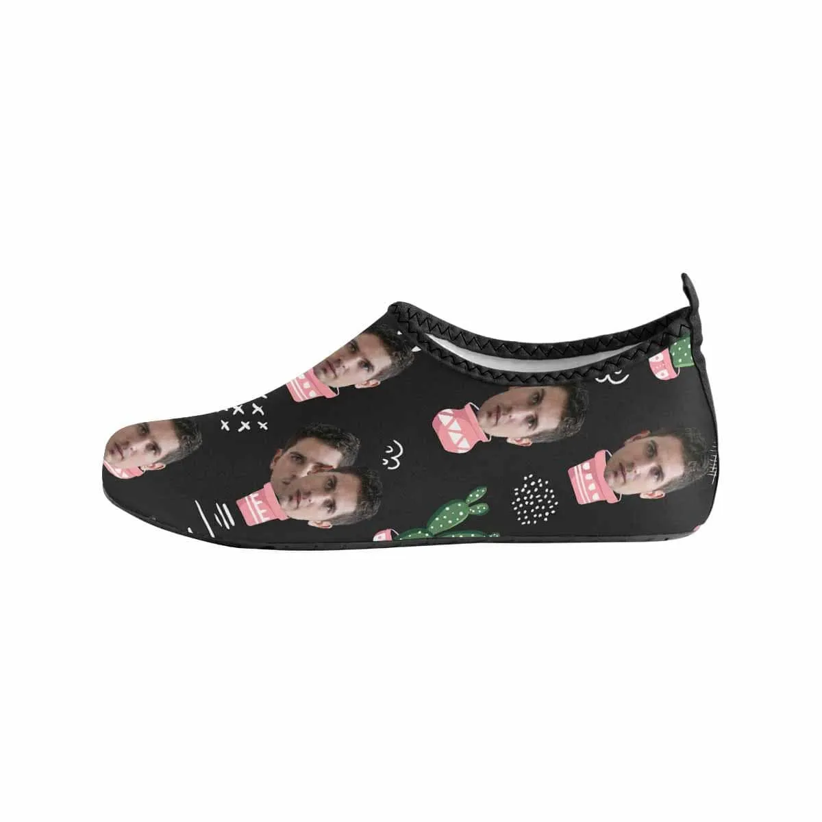 Custom Boyfriend Face Cactus Slip-on for sport Quick-Dry Women's Barefoot Aqua Shoes