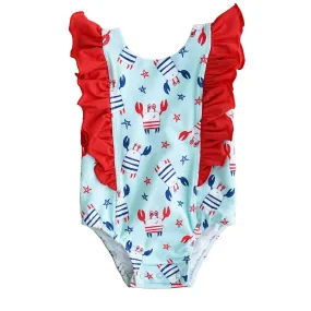 Double Ruffle One Piece | Crabby Cutie