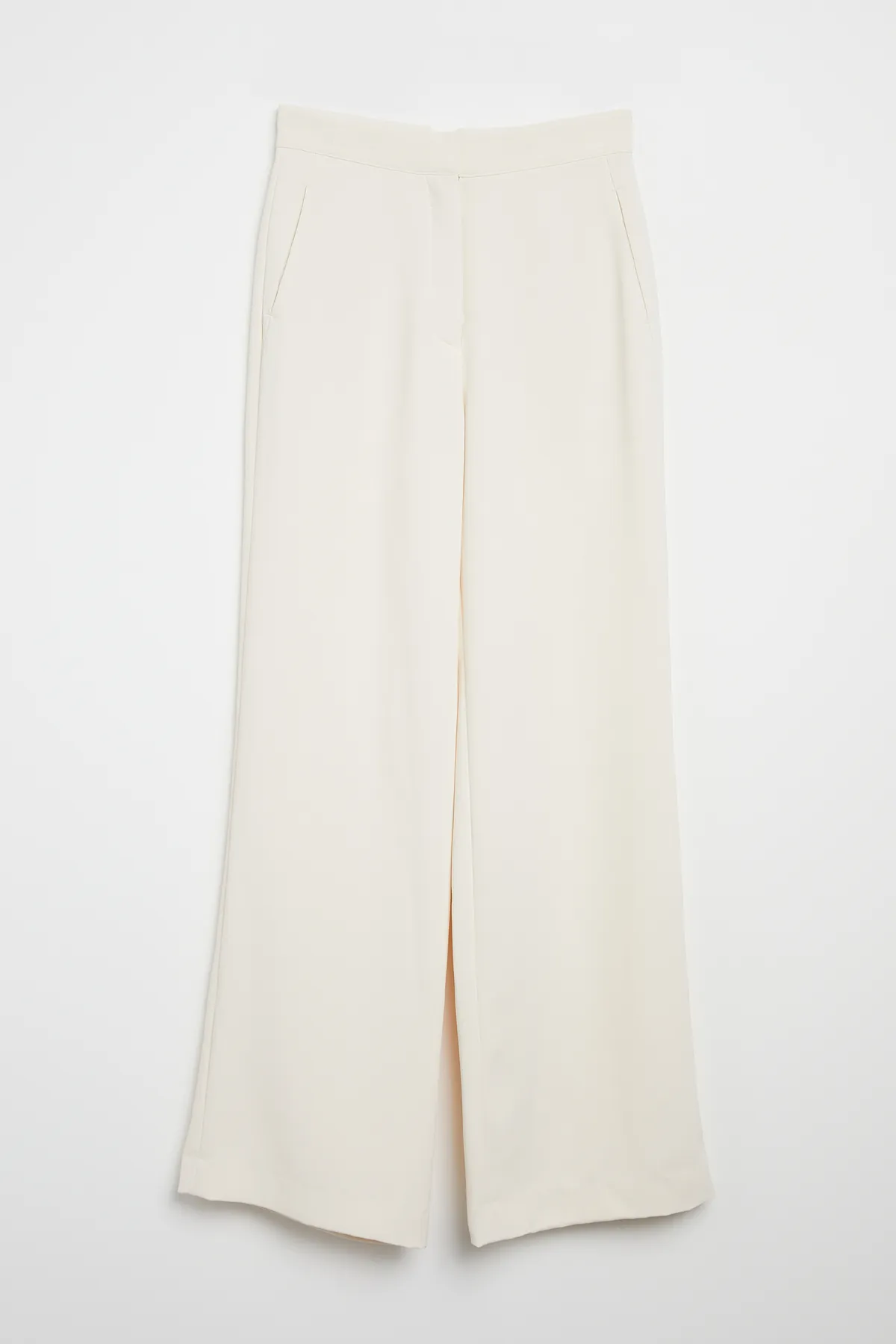 Effortless Wide Leg Trousers - Cream