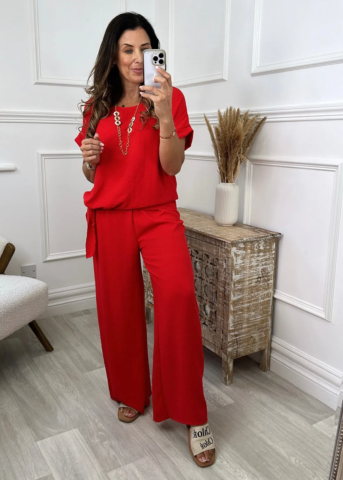 Eleanor Red Side Knot Set