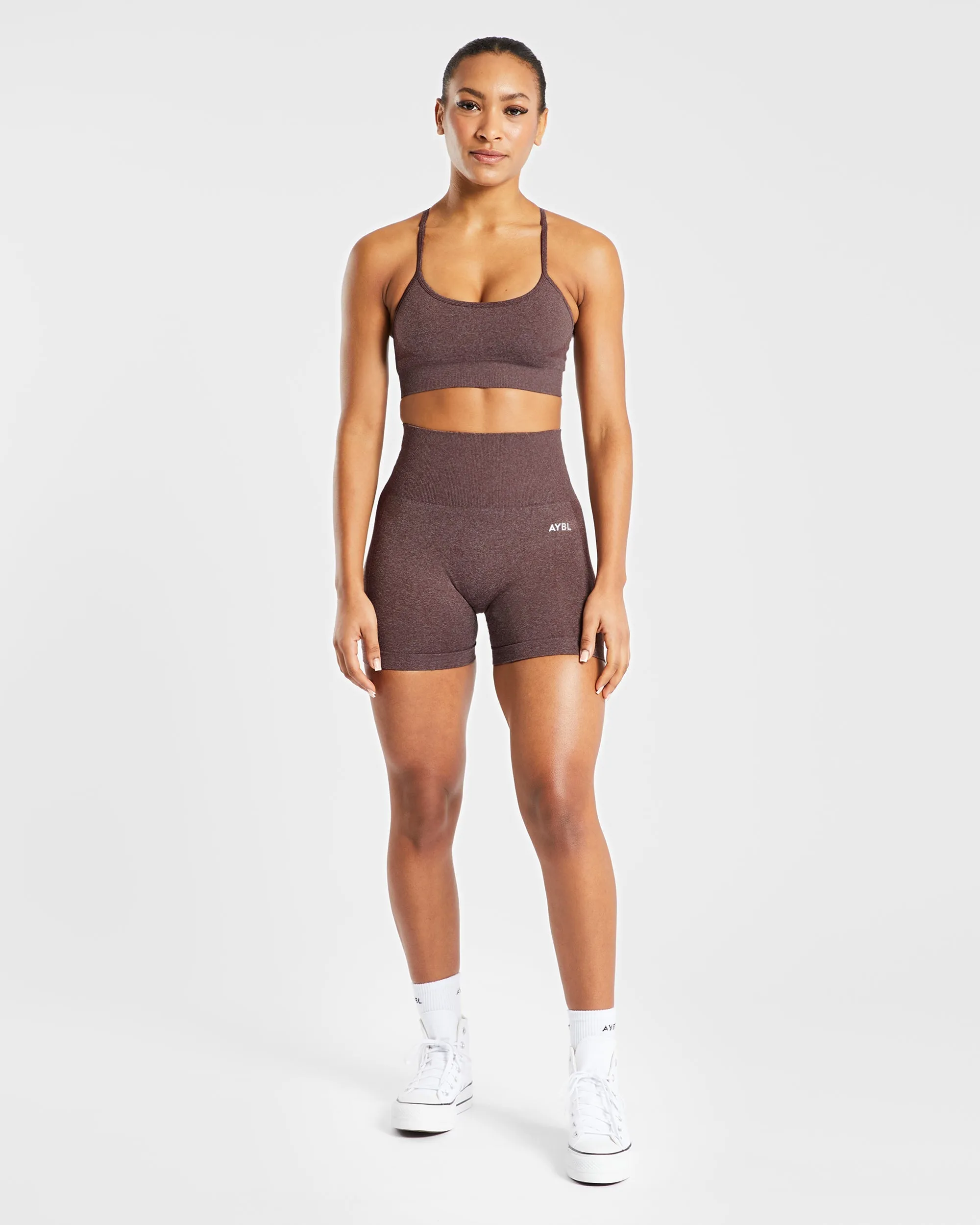 Empower Seamless Shorts - Brown Marl