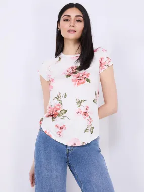 Floral Print Raglan Sleeve T-Shirt