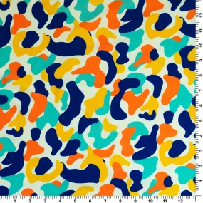 Fun House Camo Printed Spandex Fabric | Blue Moon Fabrics