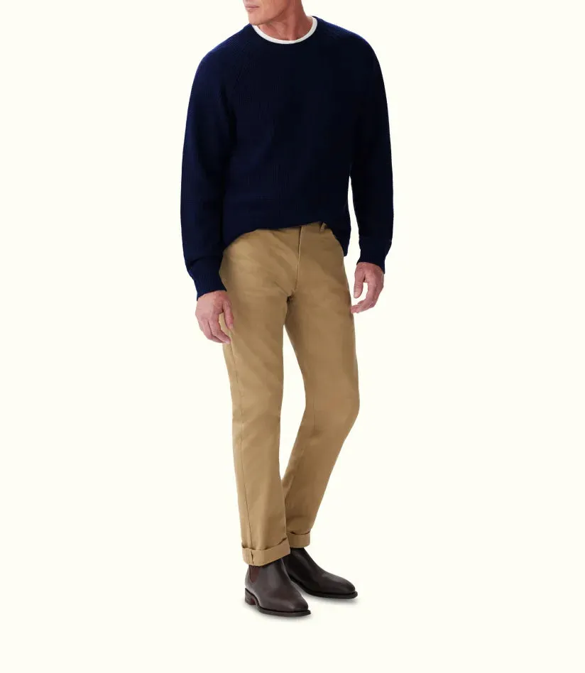 Harrison Waffle Knit Sweater - Navy