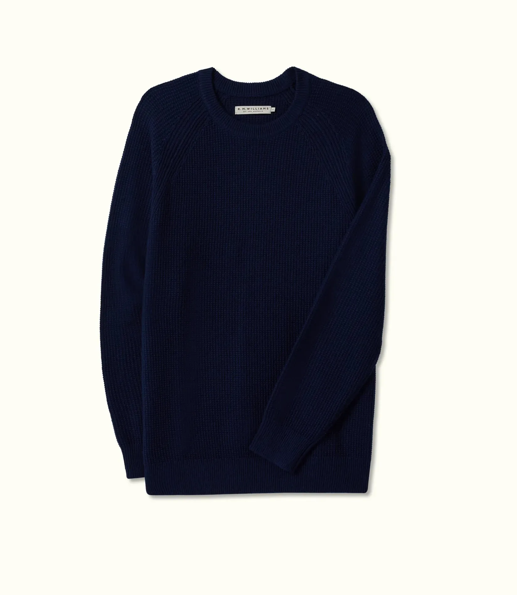 Harrison Waffle Knit Sweater - Navy