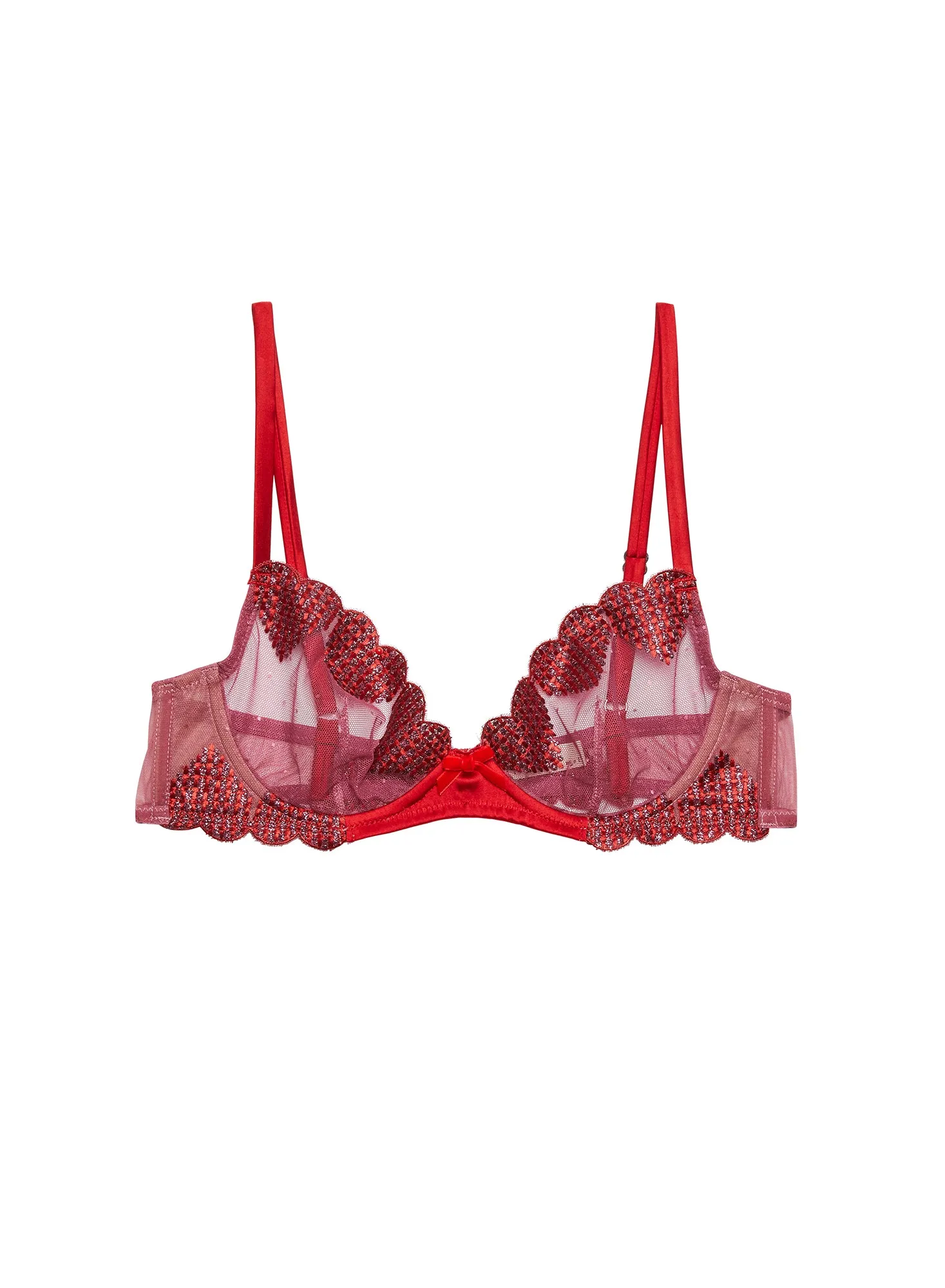 Heart Embroidery Demi Bra