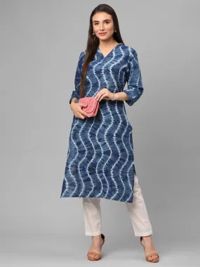 Indigo Stripe Printed Kurta